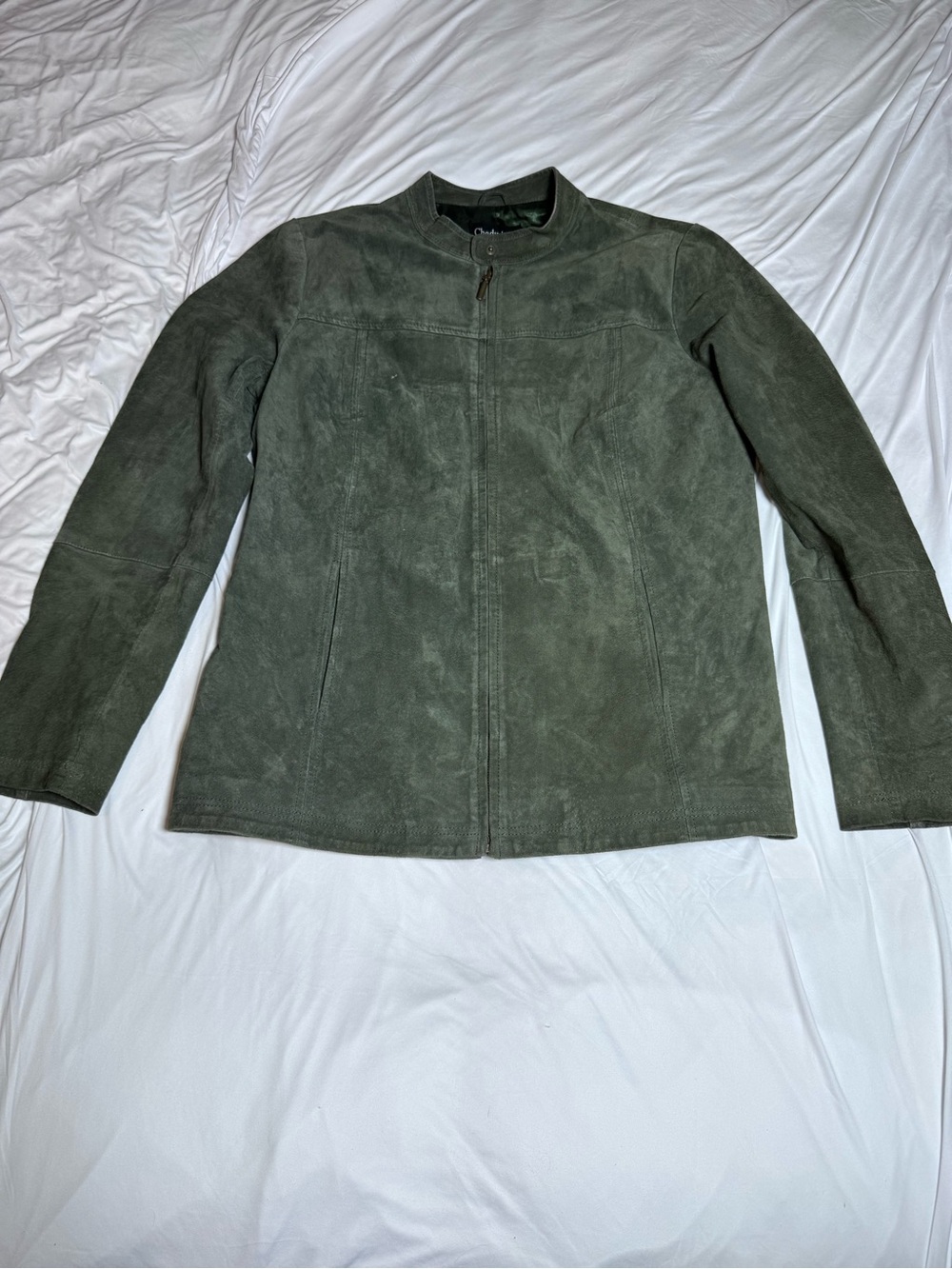 Chadwicks Olive Green Suede Bomber Jacket (check description!)